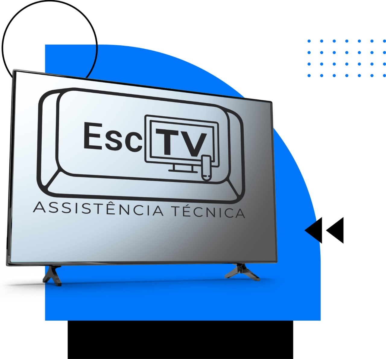 SmarTV com a logo da Esc Assitência técnica